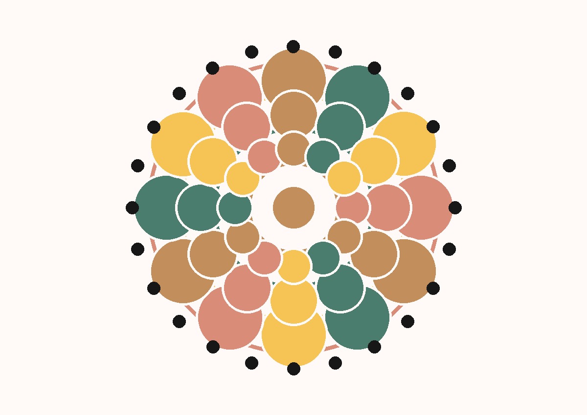 Colorful floral rangoli artwork